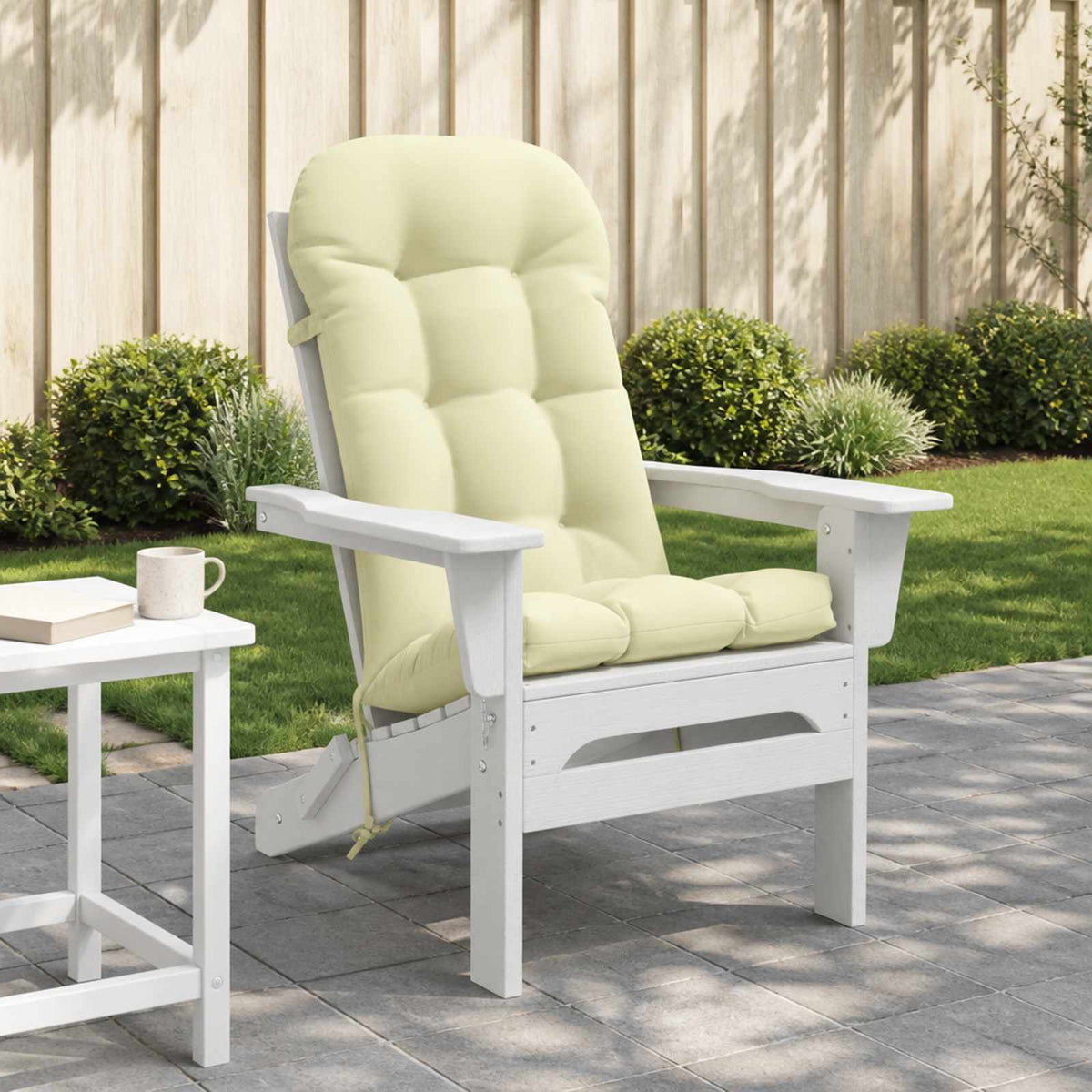 Sun Lounger Cushion PUTTEN 100% Polyester Cream