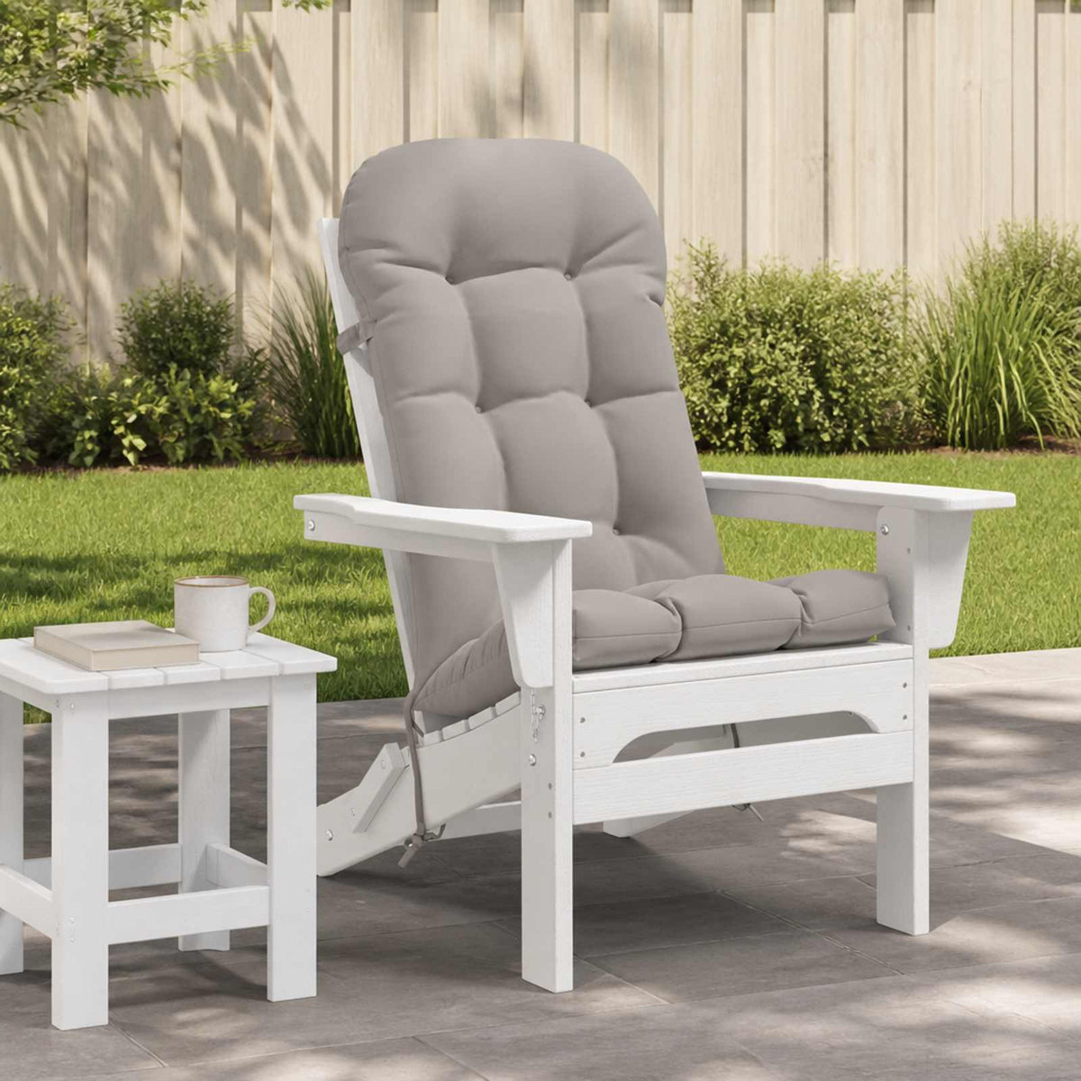 Sun Lounger Cushion PUTTEN 100% Polyester Grey 48 x 112 x 10 cm
