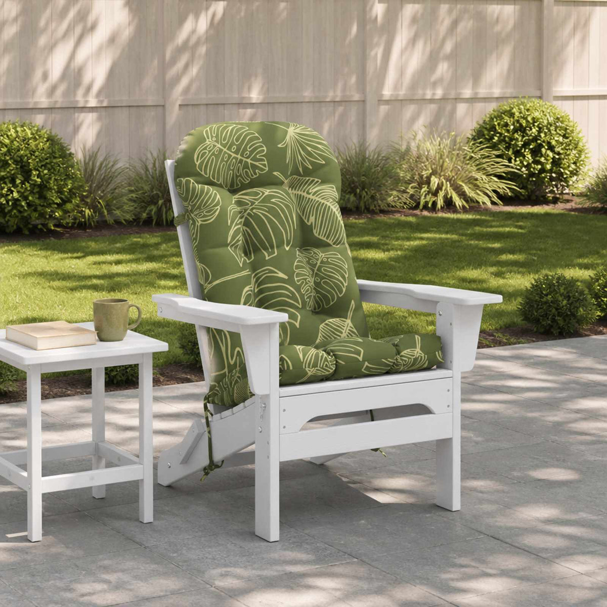 Sun Lounger Cushion PUTTEN 100% Polyester Leaf Design