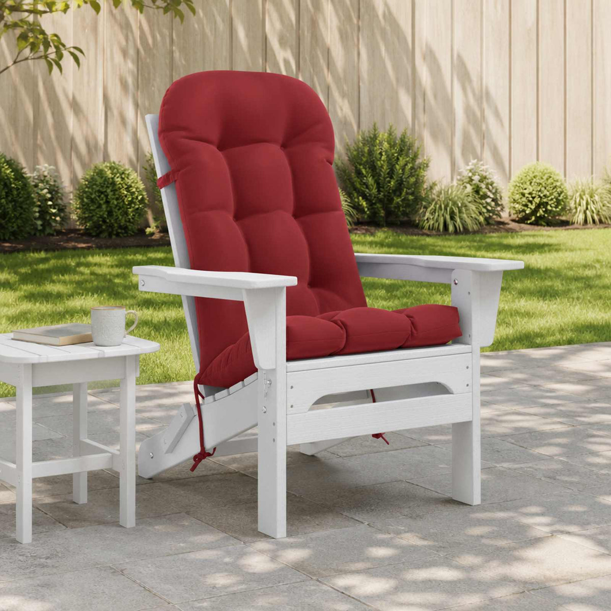 Sun Lounger Cushion PUTTEN 100% Polyester Wine Red