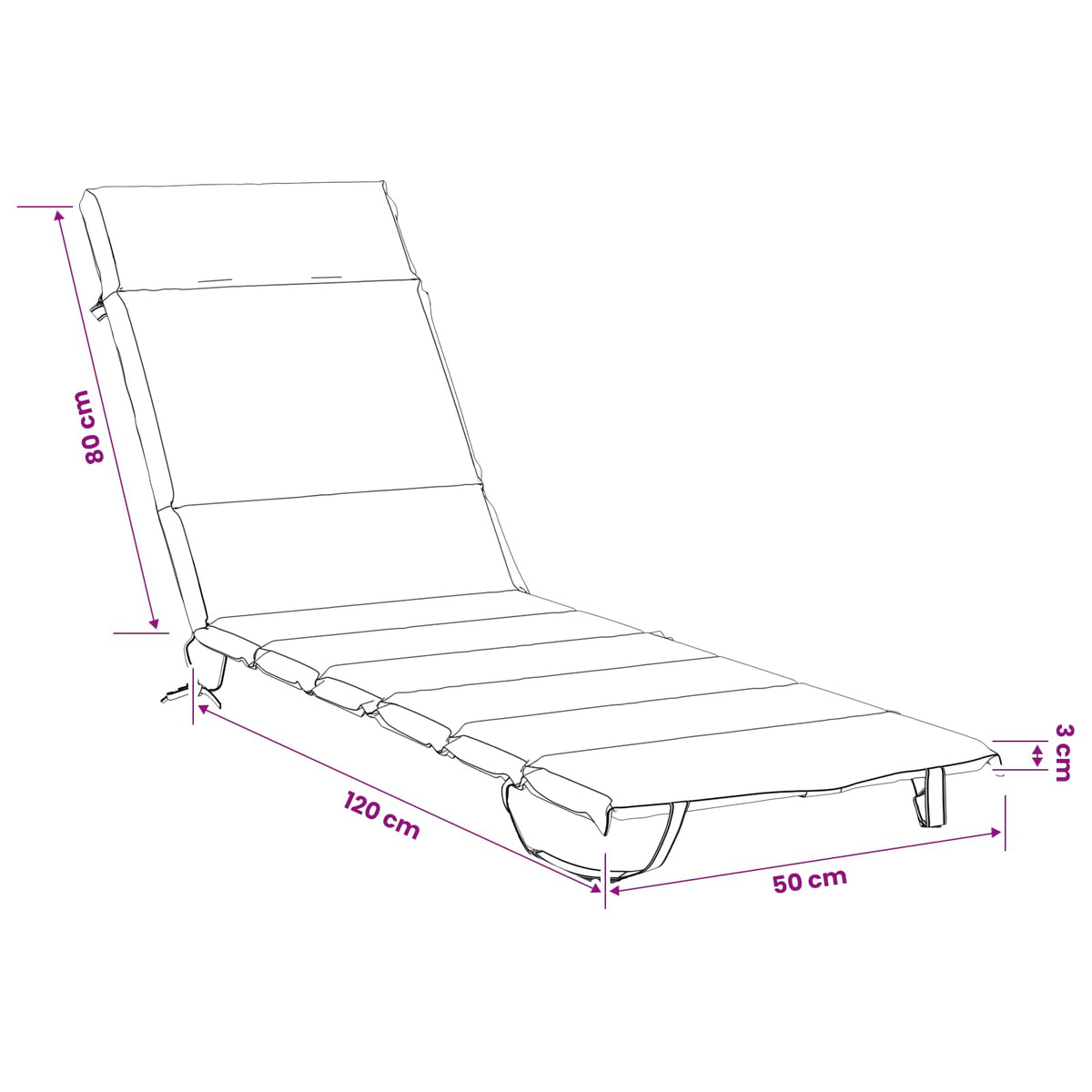 Sunlounger Cushion GEMERT 100% Polyester Sand 200 x 50 x 3 cm