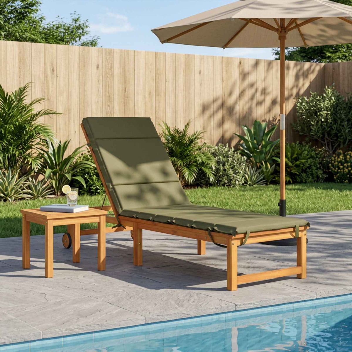 Sunlounger Cushion GEMERT 100% Polyester Olive Green