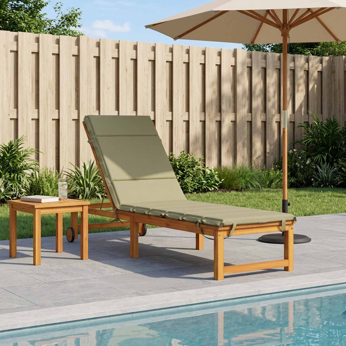 Sunlounger Cushion GEMERT 100% Polyester Light Green