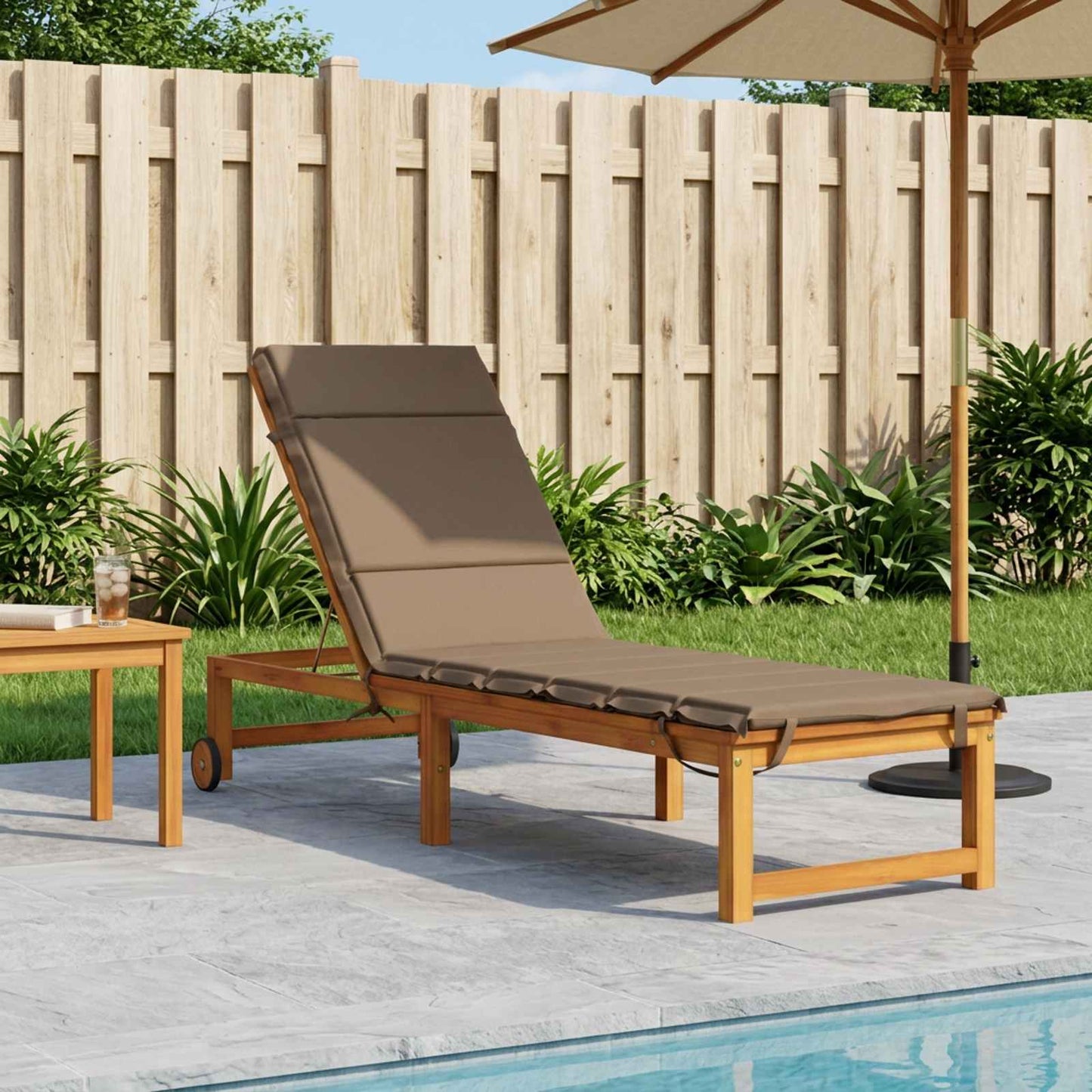 Sunlounger Cushion GEMERT 100% Polyester Taupe 200 x 60 x 3 cm