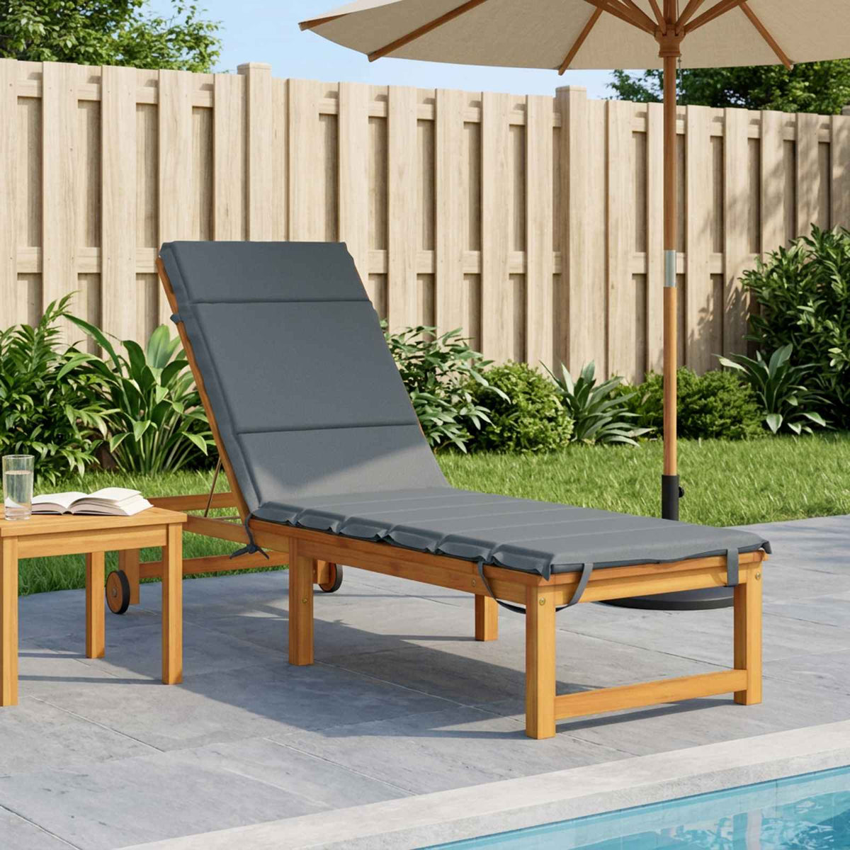 Sunlounger Cushion GEMERT 100% Polyester Blue 200 x 55 x 3 cm