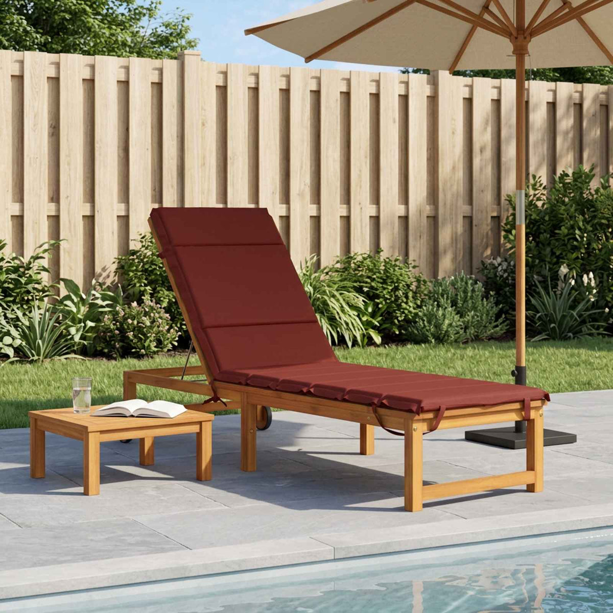 Sunlounger Cushion GEMERT 100% Polyester Red 200 x 50 x 3 cm
