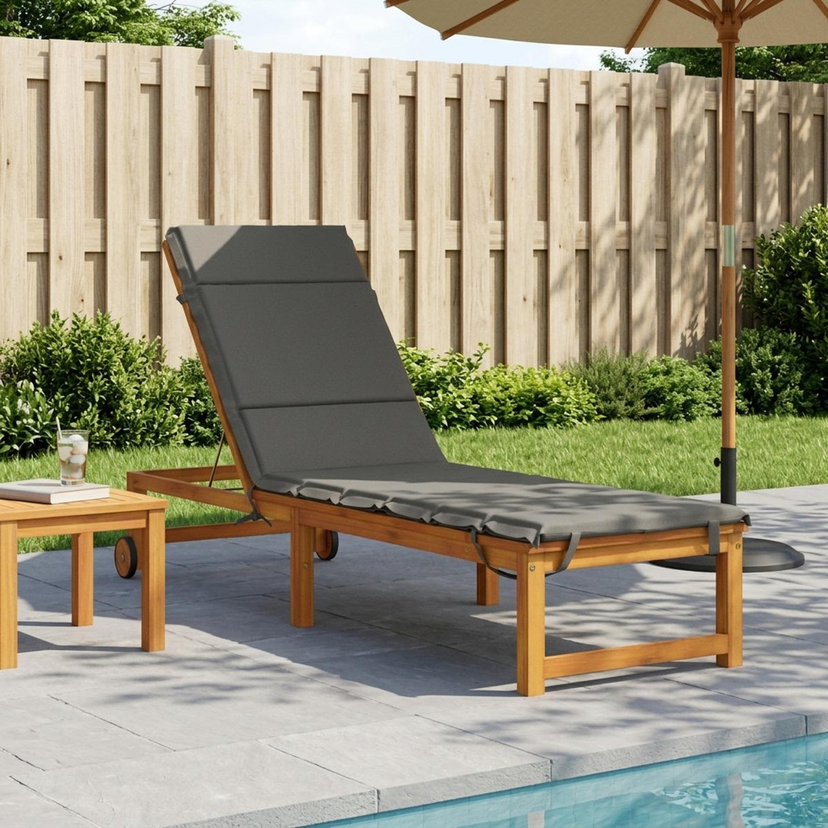 Sunlounger Cushion GEMERT 100% Polyester Grey 200 x 55 x 3 cm