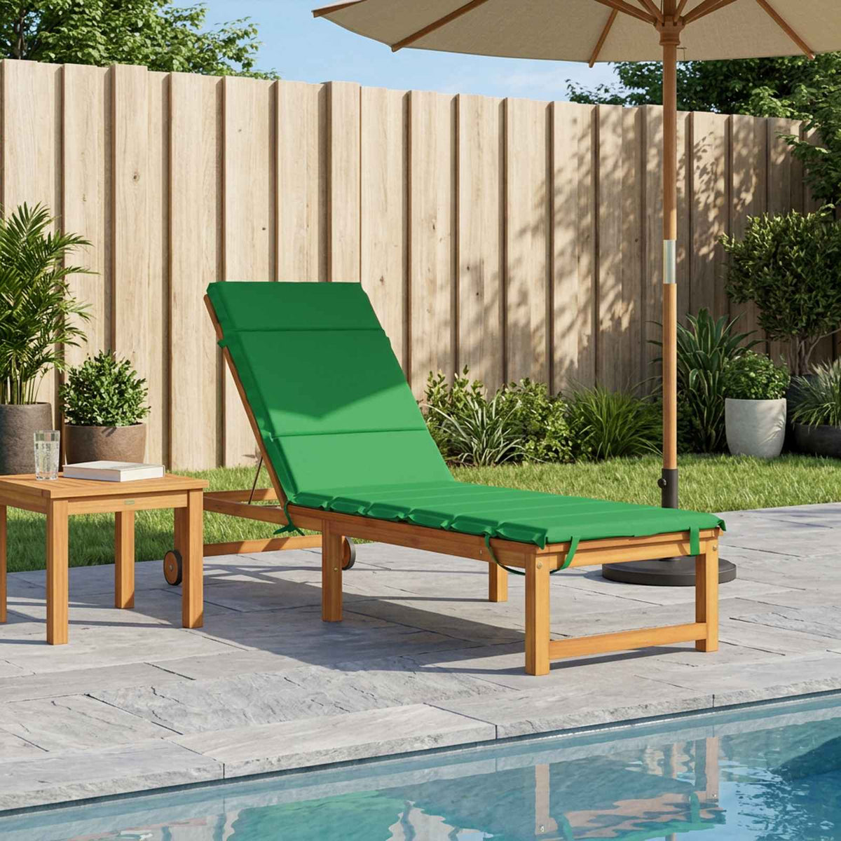 Sunlounger Cushion GEMERT 100% Polyester Green 200 x 50 x 3 cm
