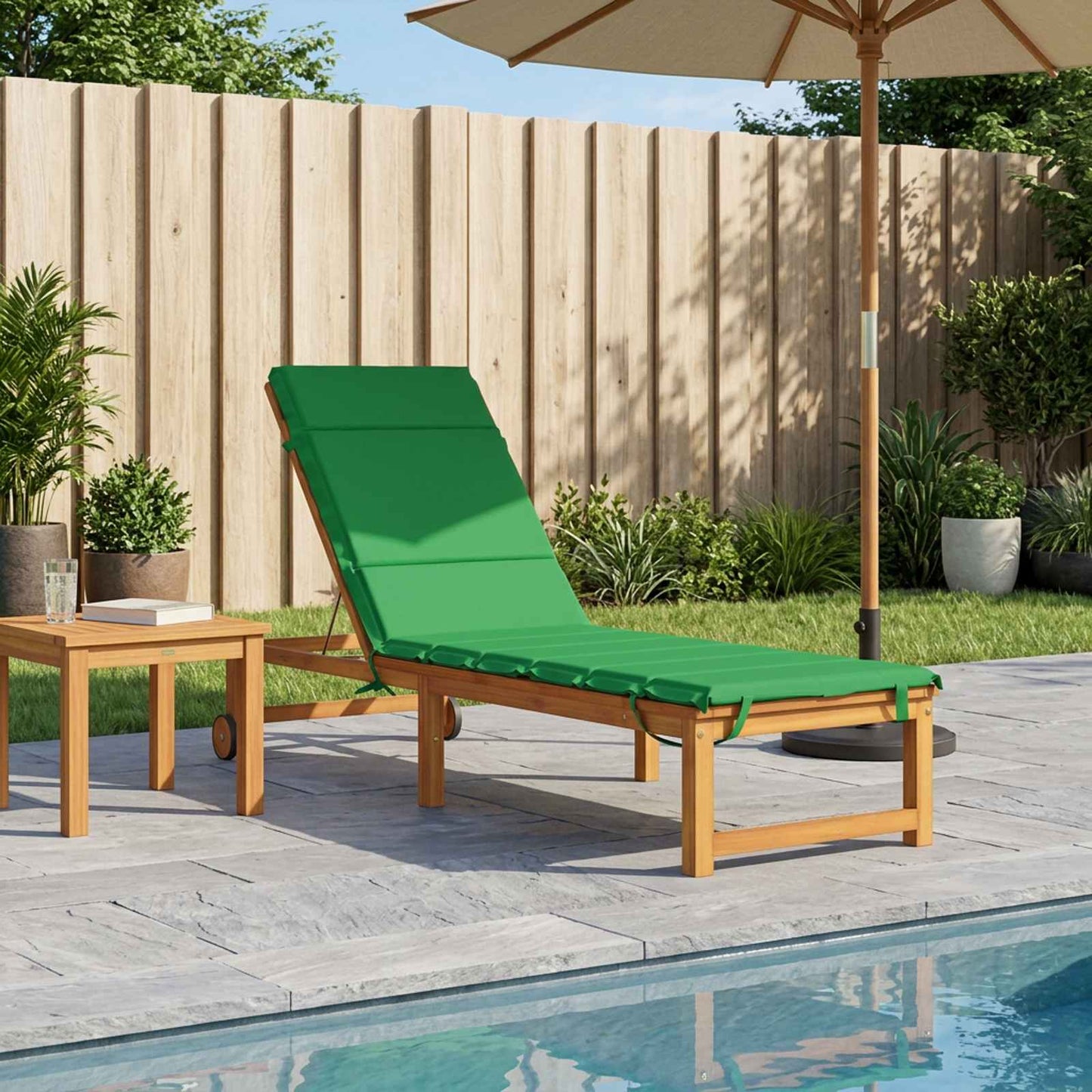 Sunlounger Cushion GEMERT 100% Polyester Green 200 x 60 x 3 cm