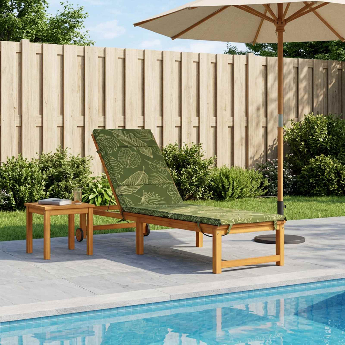 Sunlounger Cushion GEMERT 100% Polyester Leaf Design