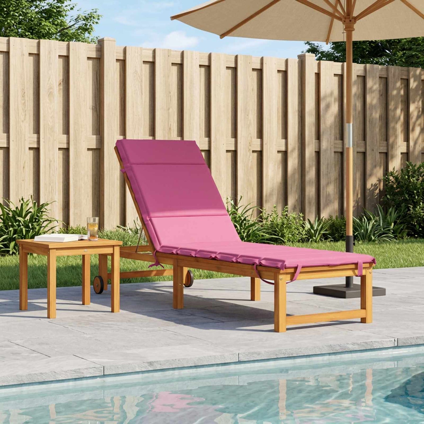 Sunlounger Cushion GEMERT 100% Polyester Pink 200 x 60 x 3 cm