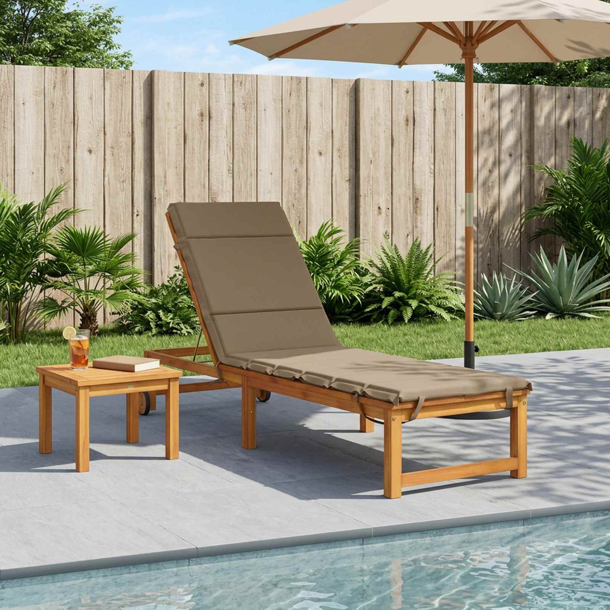 Sunlounger Cushion GEMERT 100% Polyester Taupe 200 x 50 x 3 cm