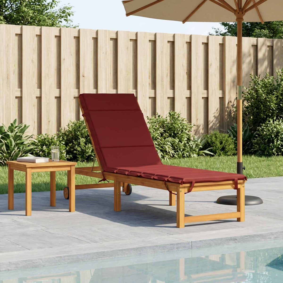 Sunlounger Cushion GEMERT 100% Polyester Wine Red