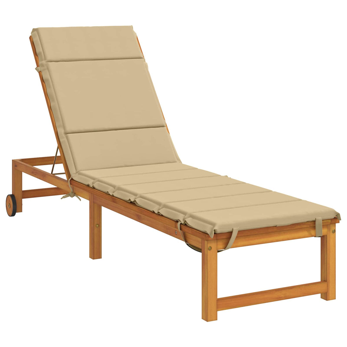 Sunlounger Cushion GEMERT 100% Polyester Beige 200 x 60 x 3 cm