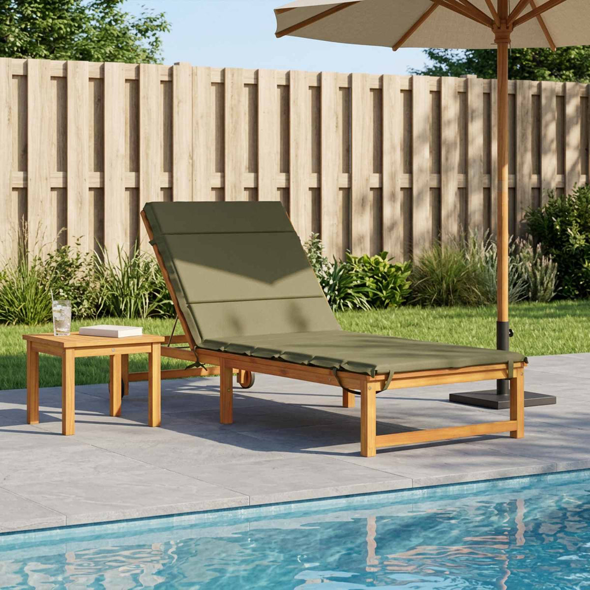 Sunlounger Cushion GEMERT 100% Polyester Olive Green