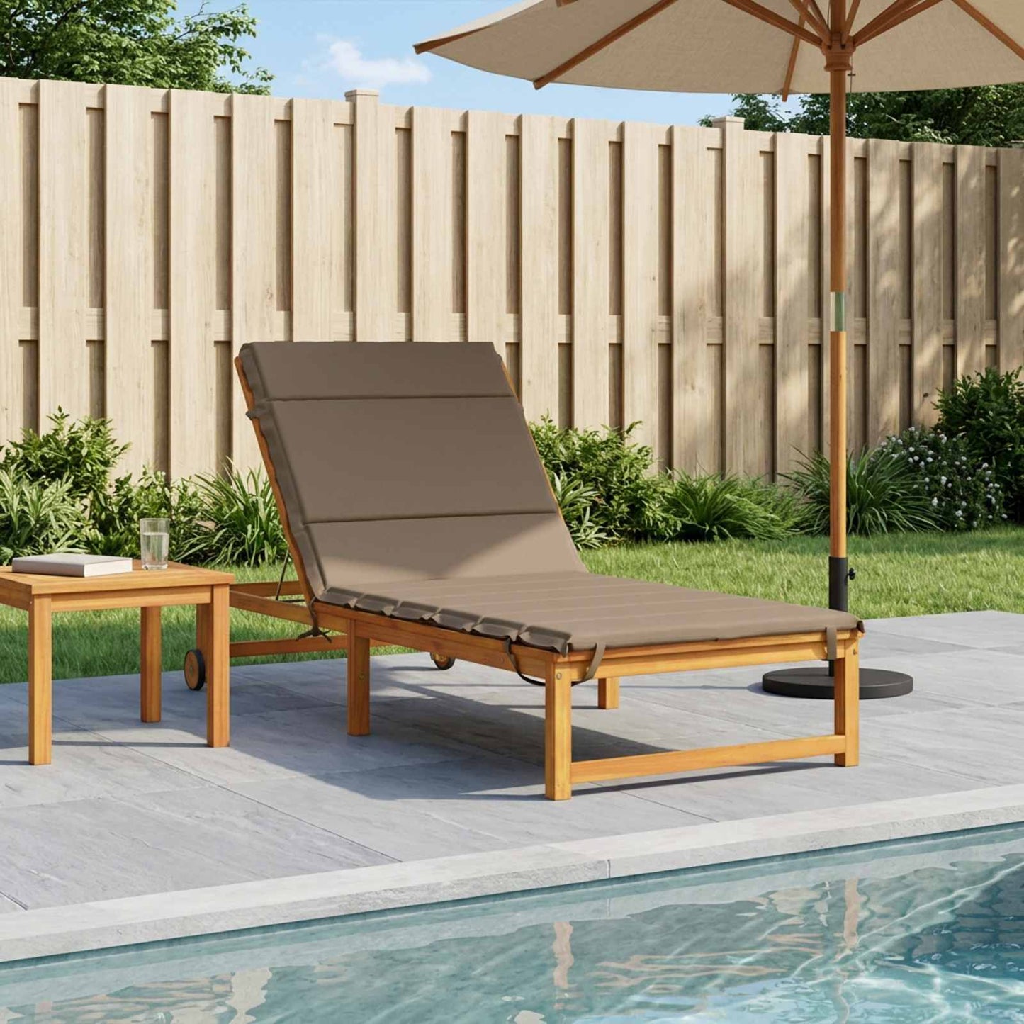 Sunlounger Cushion GEMERT 100% Polyester Taupe 200 x 80 x 3 cm