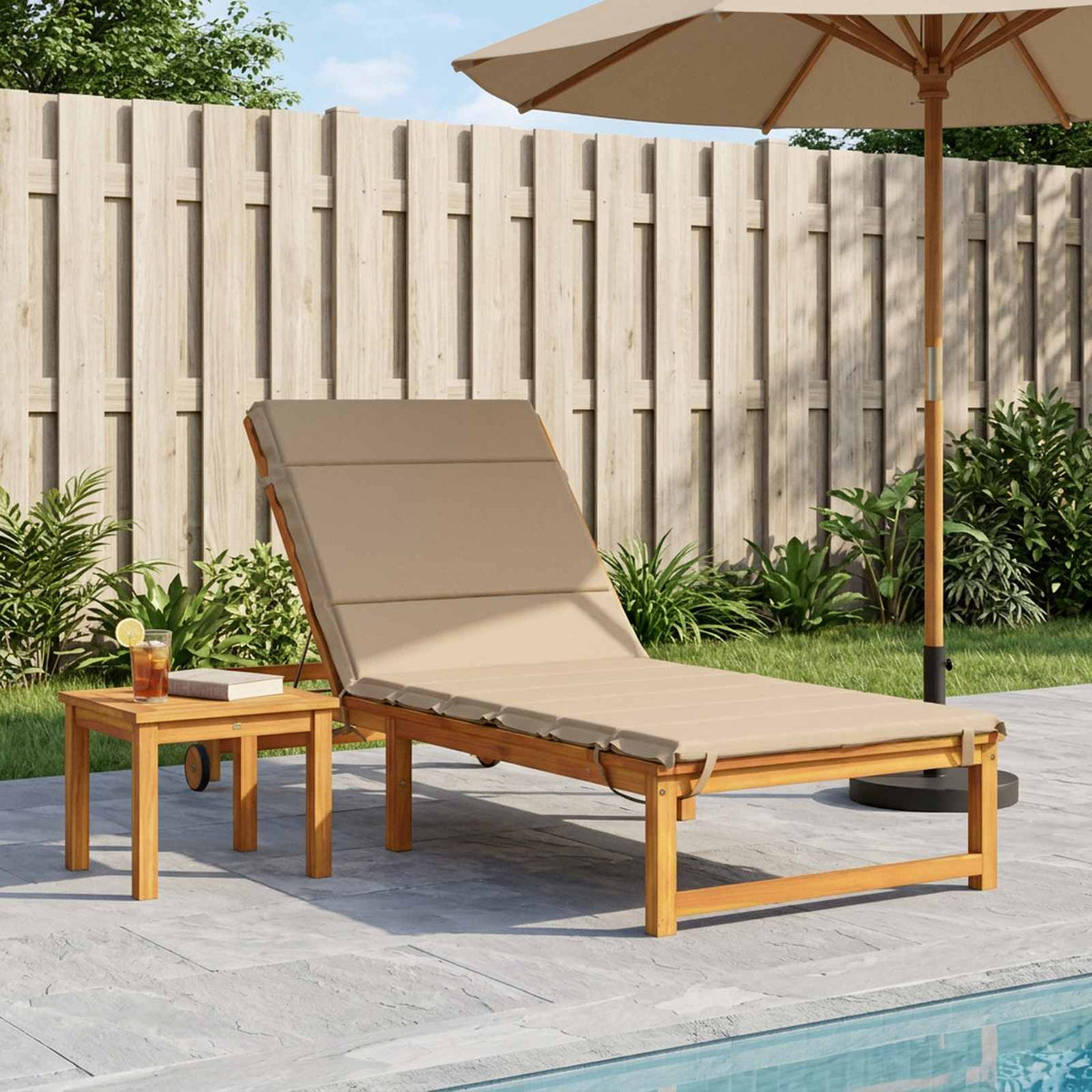 Sunlounger Cushion GEMERT 100% Polyester Sand 200 x 90 x 3 cm