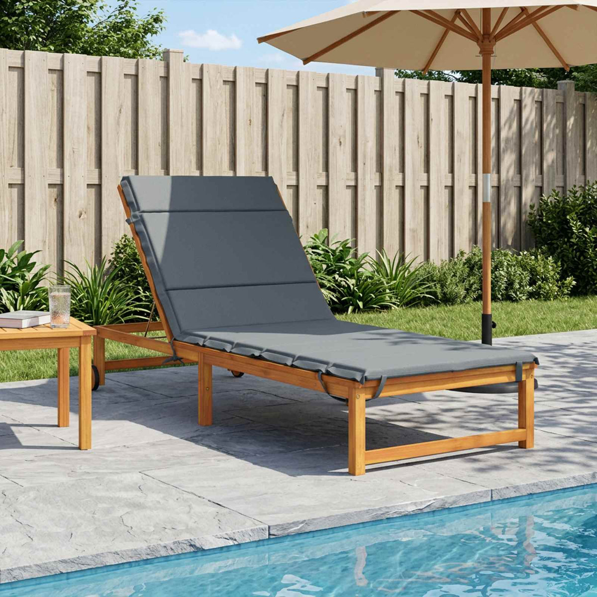 Sunlounger Cushion GEMERT 100% Polyester Blue 200 x 90 x 3 cm