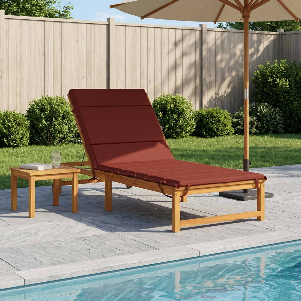Sunlounger Cushion GEMERT 100% Polyester Red 200 x 70 x 3 cm