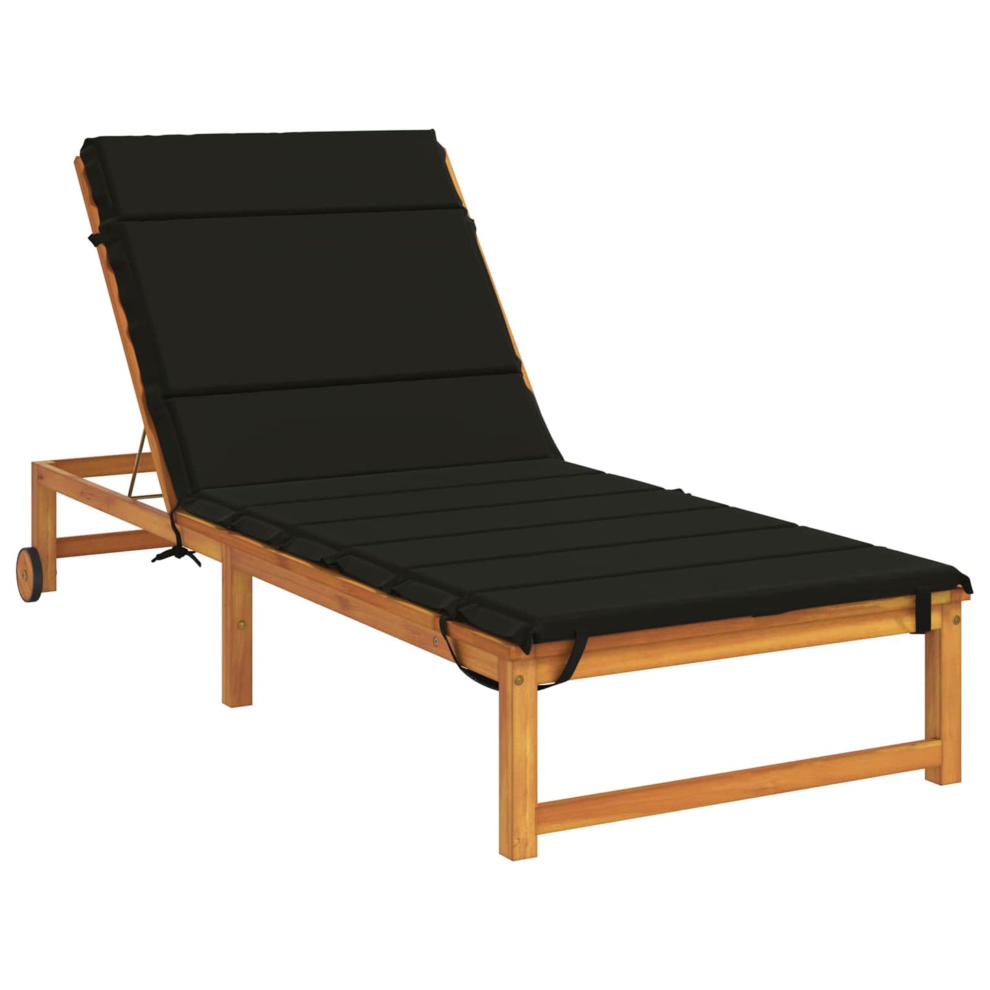 Sunlounger Cushion GEMERT 100% Polyester Black 200 x 80 x 3 cm