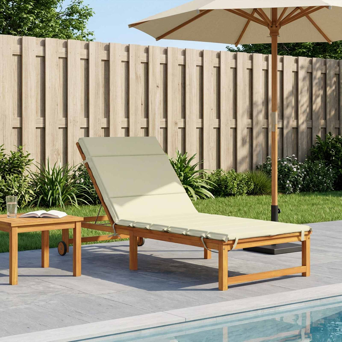 Sunlounger Cushion GEMERT 100% Polyester Cream 200 x 80 x 3 cm