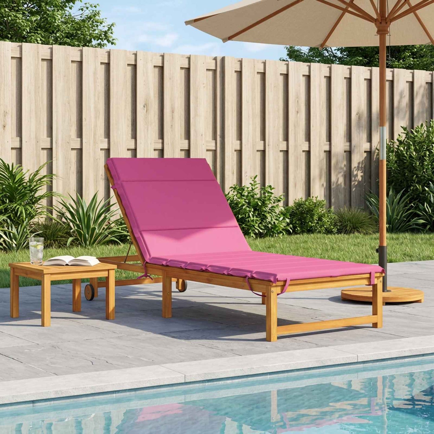 Sunlounger Cushion GEMERT 100% Polyester Pink 200 x 80 x 3 cm