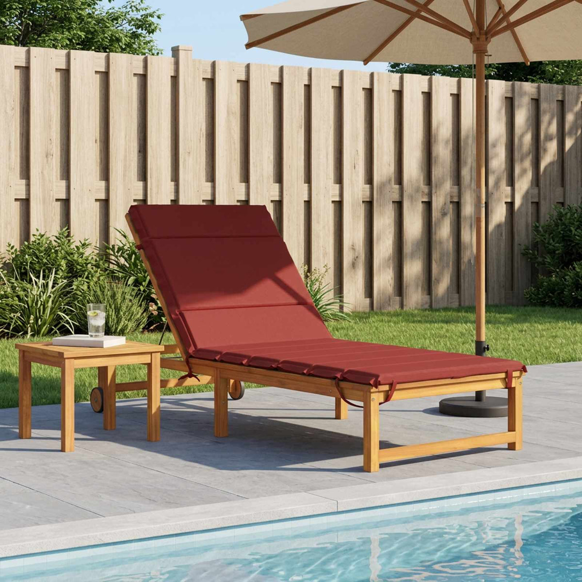 Sunlounger Cushion GEMERT 100% Polyester Wine Red