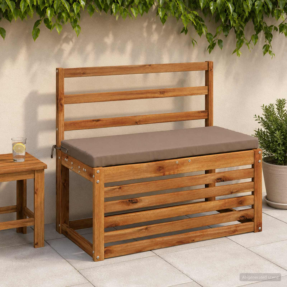 2-Piece Bench Cushions SOEST 2 pcs 100% Polyester Taupe