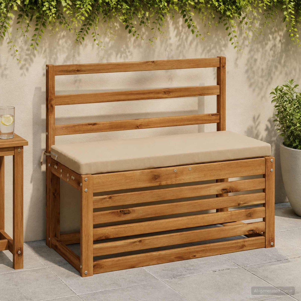 2-Piece Bench Cushions SOEST 2 pcs 100% Polyester Sand