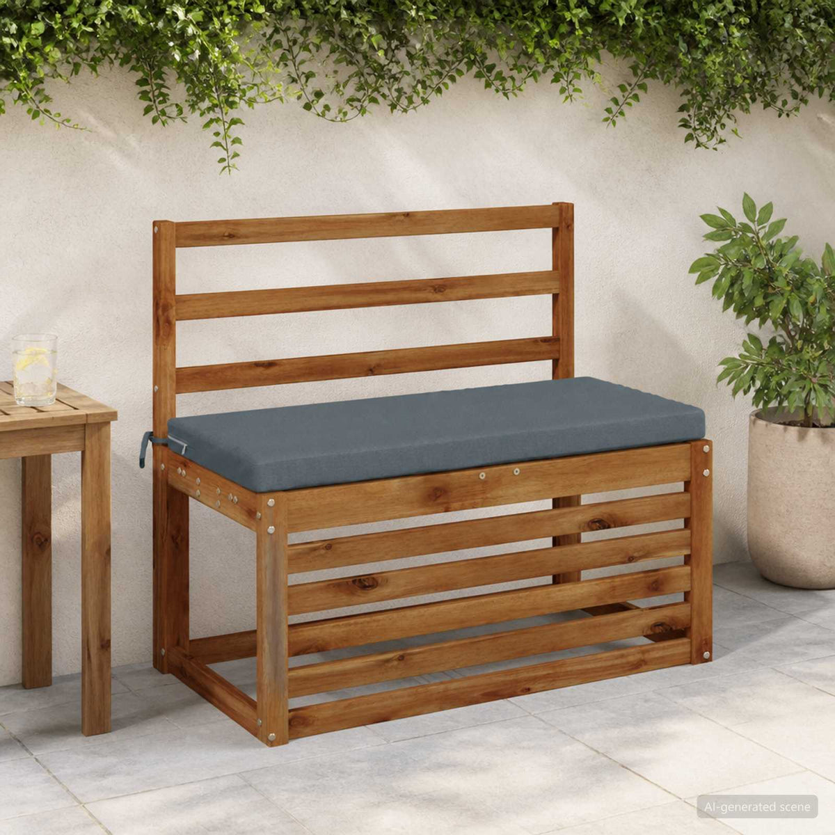 Bench Cushion SOEST 100% Polyester Blue 60 x 40 x 5 cm