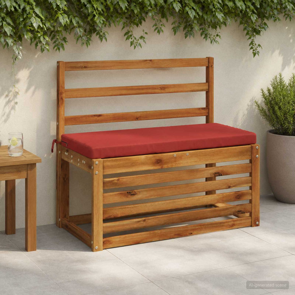 Bench Cushions SOEST 2 pcs 100% Polyester Red 60 x 40 x 5 cm