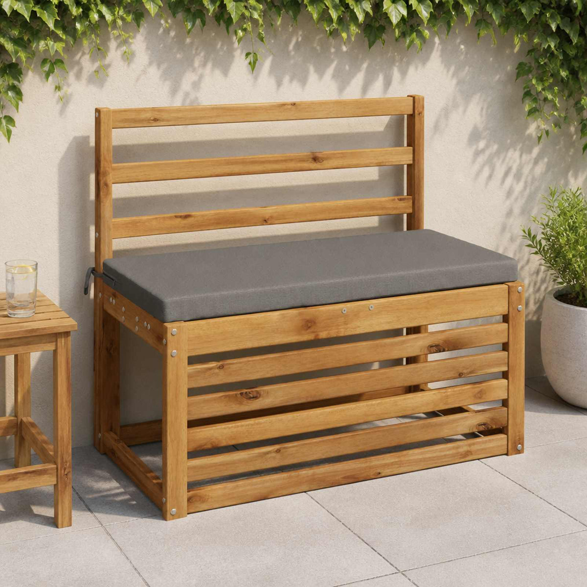 Bench Cushions SOEST 2 pcs 100% Polyester Grey 60 x 40 x 5 cm