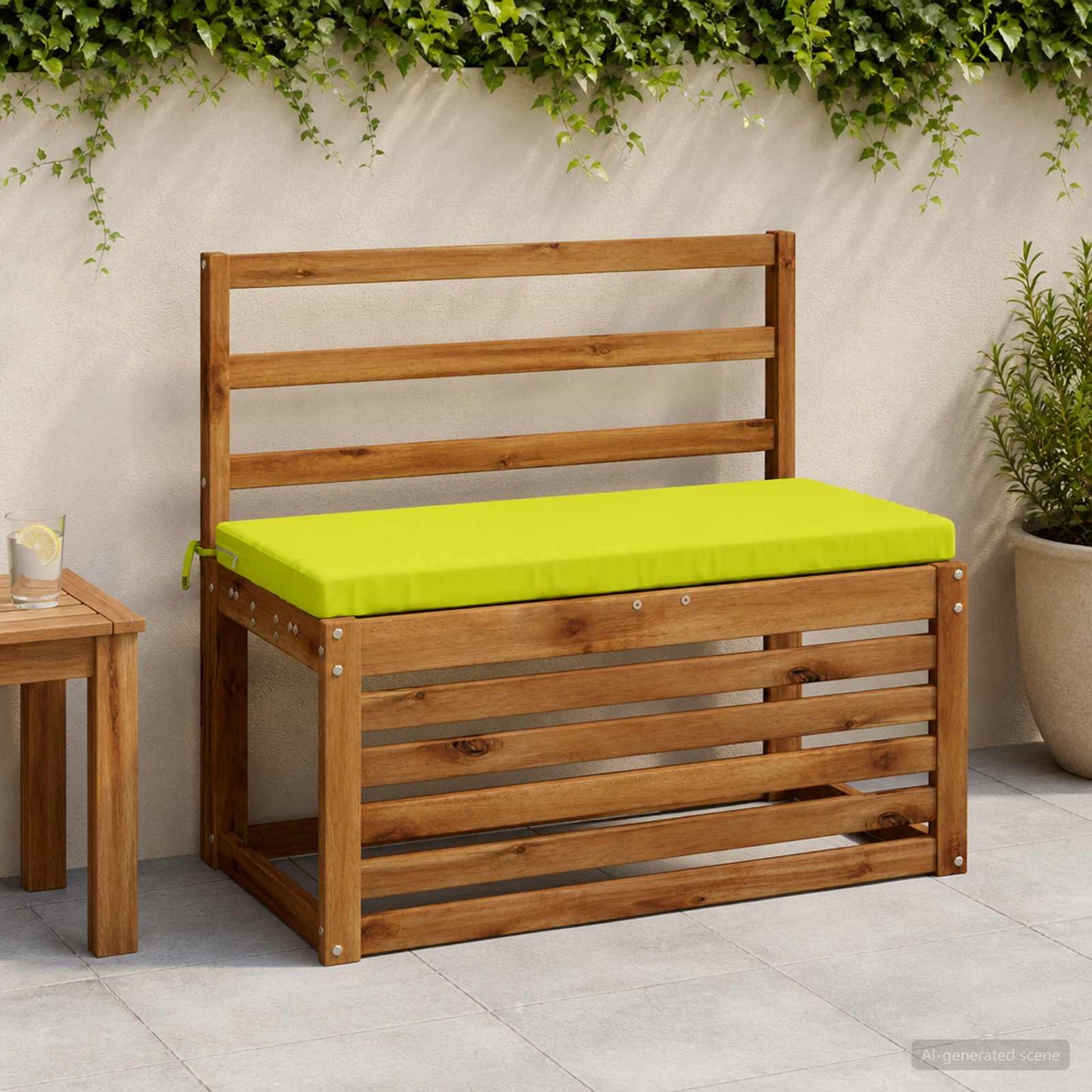 Bench Cushion SOEST 100% Polyester Bright Green 60 x 40 x 5 cm