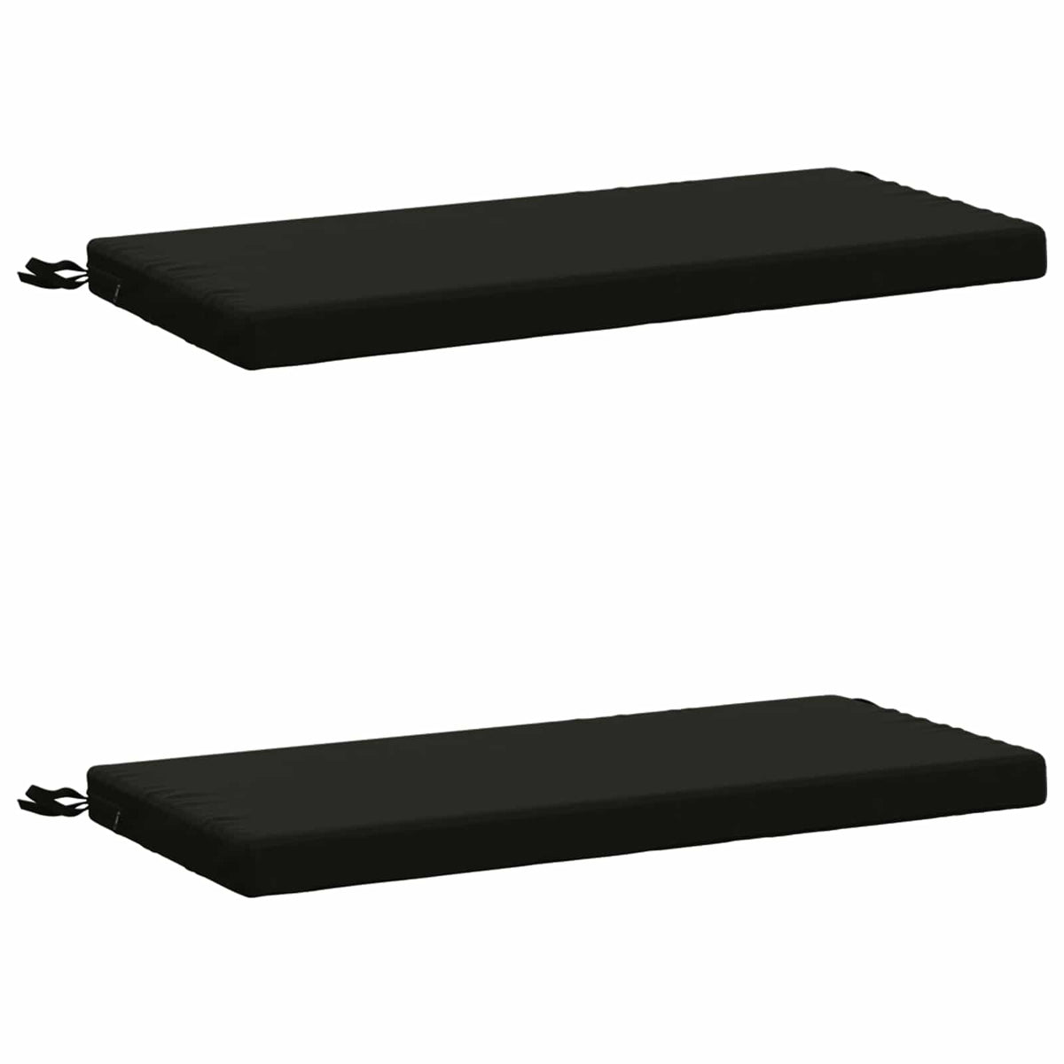 Bench Cushions SOEST 2 pcs 100% Polyester Black 60 x 40 x 5 cm