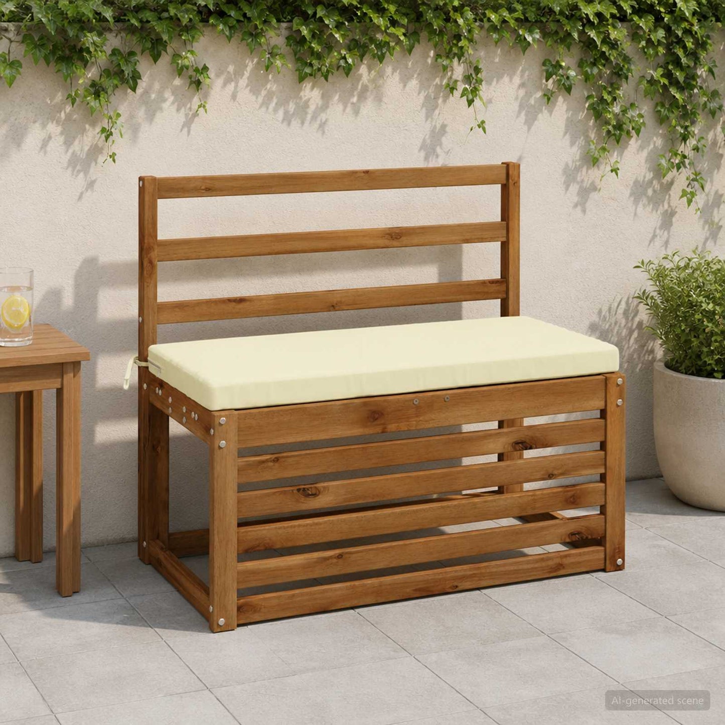 Bench Cushion SOEST 100% Polyester Cream 80 x 40 x 5 cm