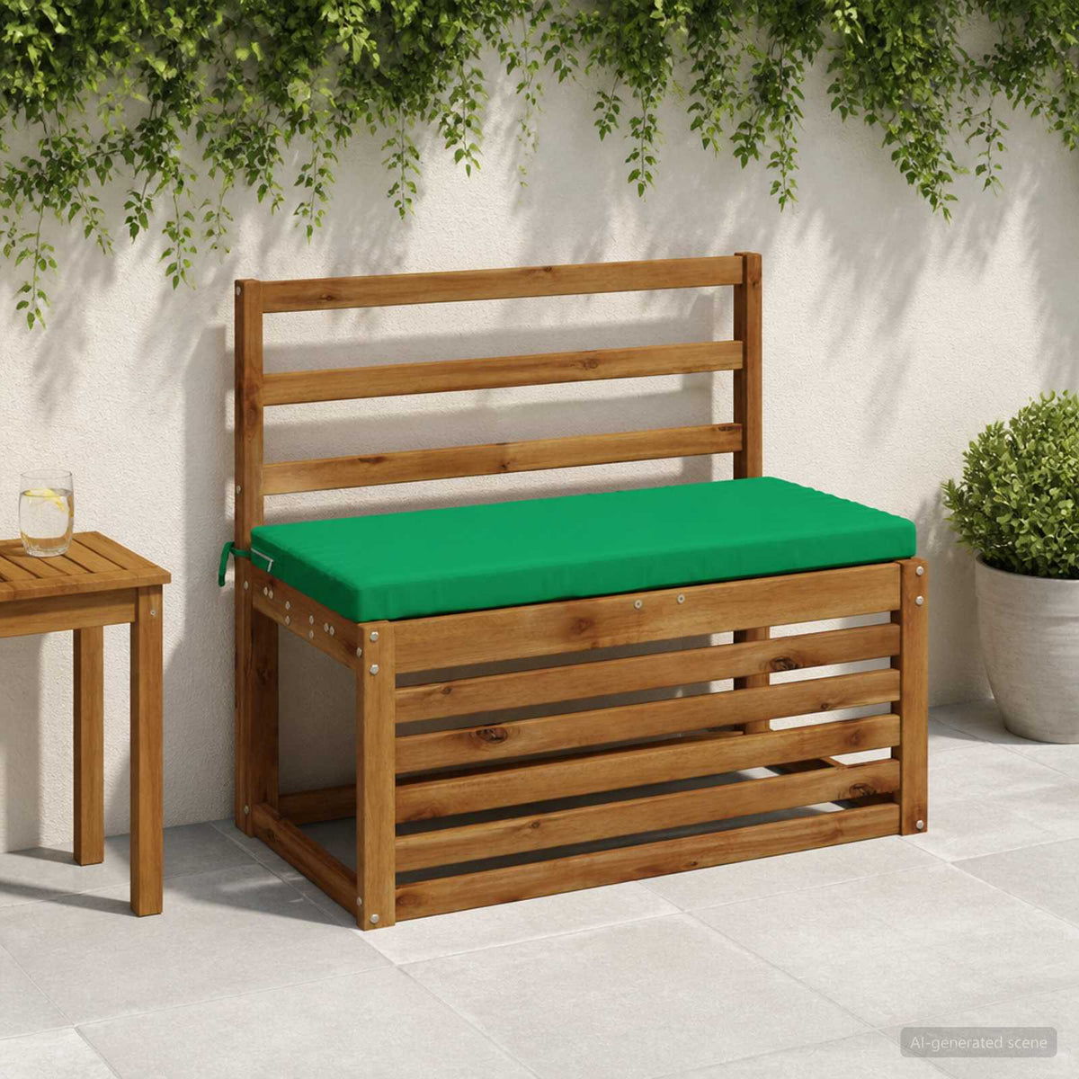 Bench Cushion SOEST 100% Polyester Green 60 x 40 x 5 cm