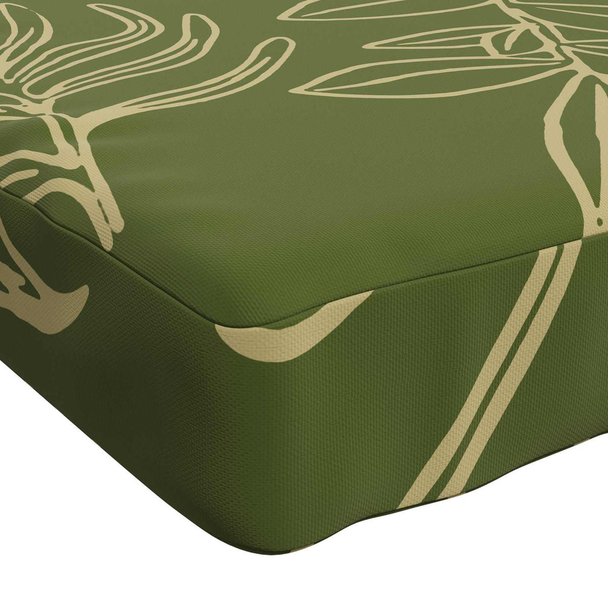 Bench Cushion SOEST 100% Polyester Leaf Design 60 x 40 x 5 cm