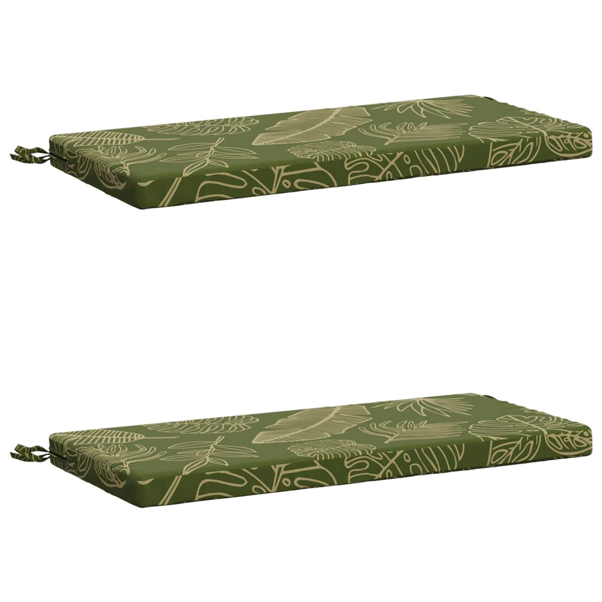 Bench Cushions SOEST 2 pcs 100% Polyester Leaf Design