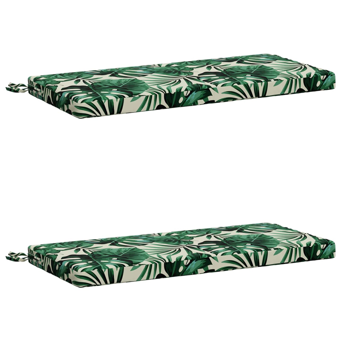 2-Piece Bench Cushions SOEST 2 pcs 100% Polyester Leaf Pattern