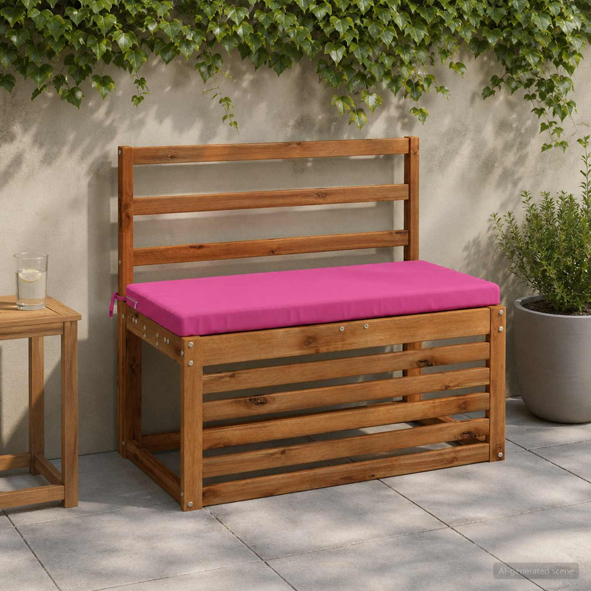 Bench Cushion SOEST 100% Polyester Pink 80 x 40 x 5 cm