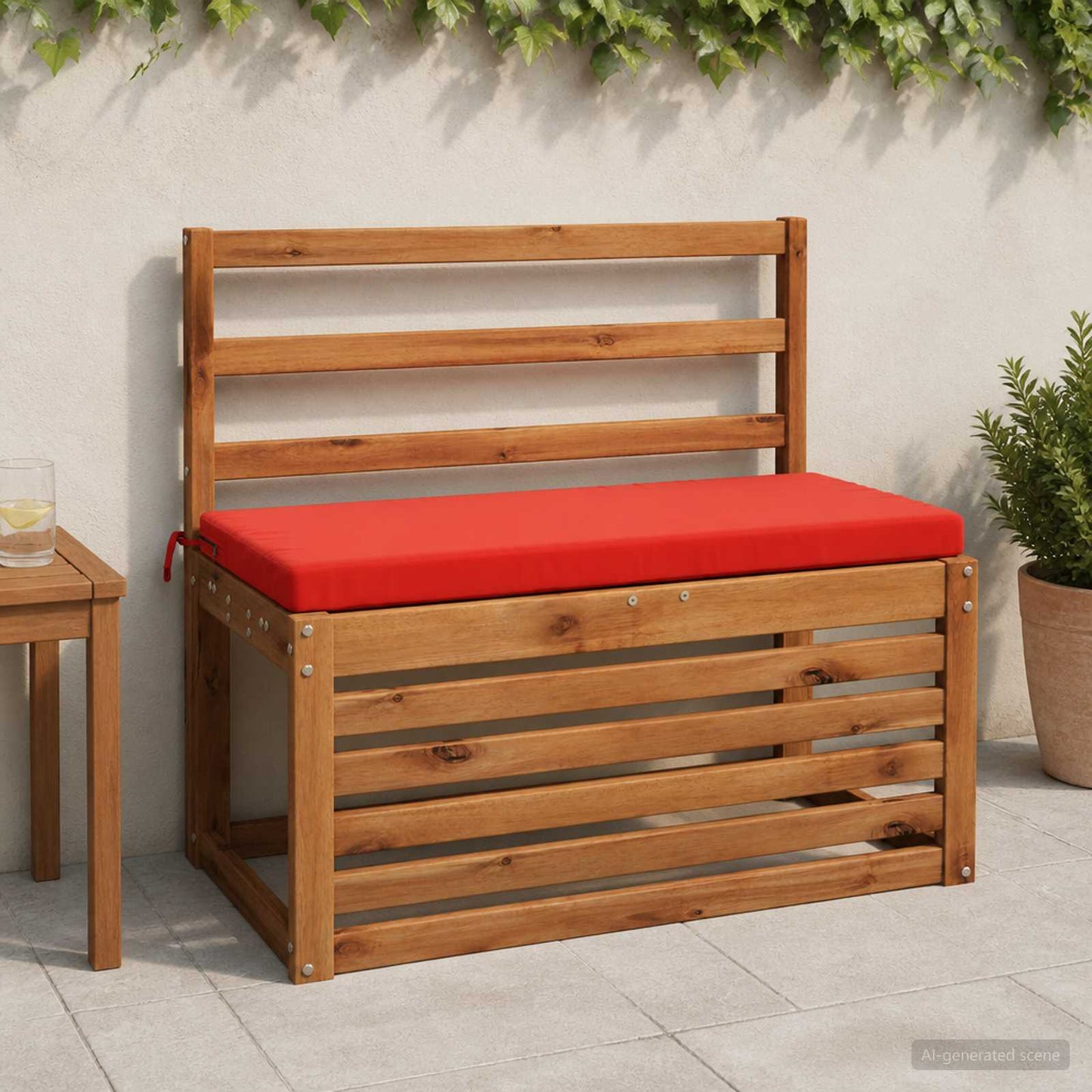 Bench Cushion SOEST 100% Polyester Red 80 x 40 x 5 cm