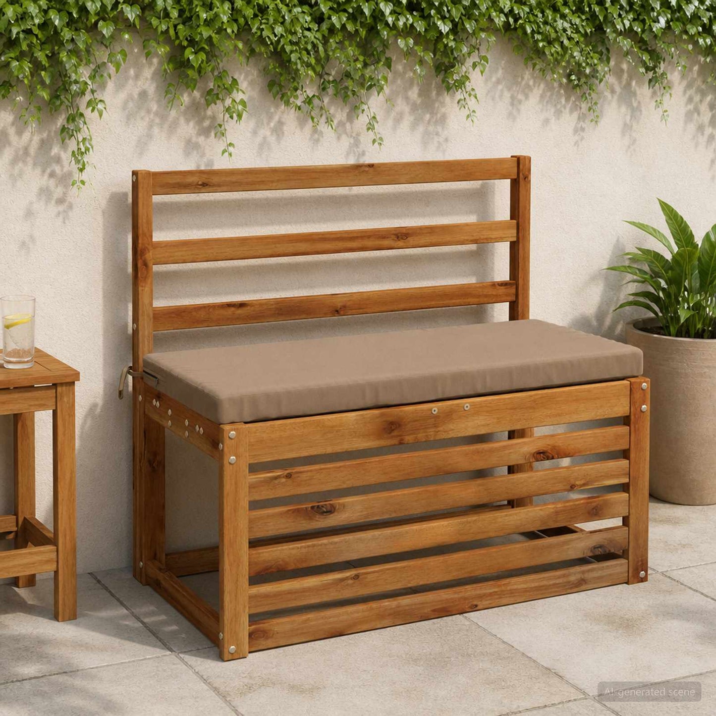 2-Piece Bench Cushions SOEST 2 pcs 100% Polyester Taupe