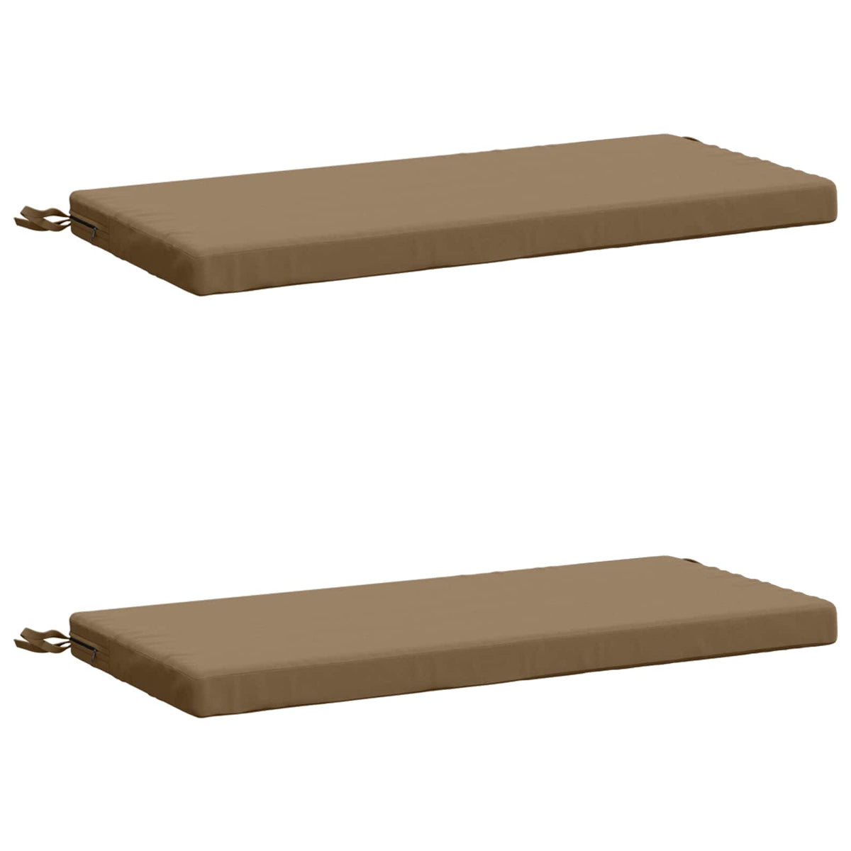2-Piece Bench Cushions SOEST 2 pcs 100% Polyester Taupe