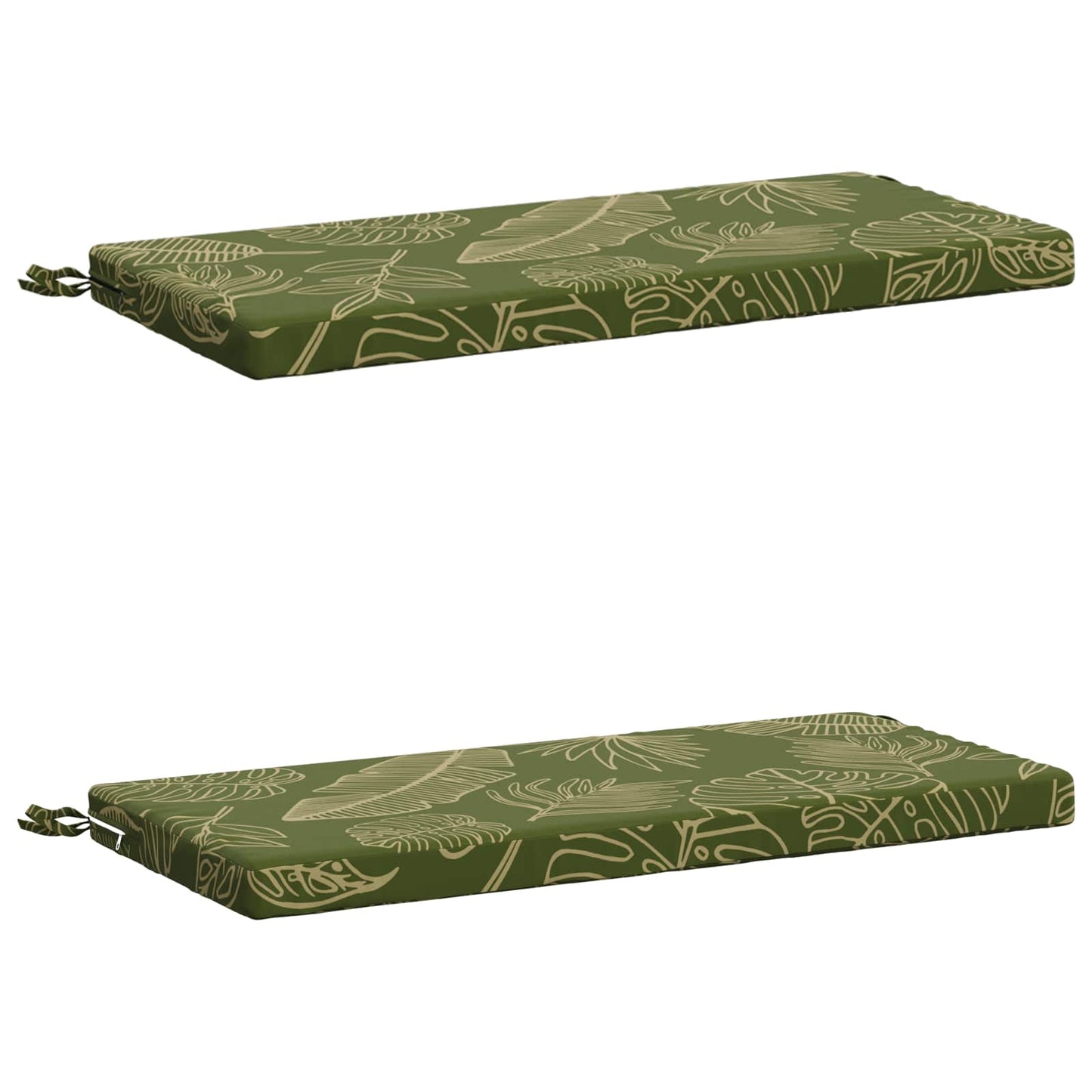 2-Piece Bench Cushions SOEST 2 pcs 100% Polyester Leaf Design
