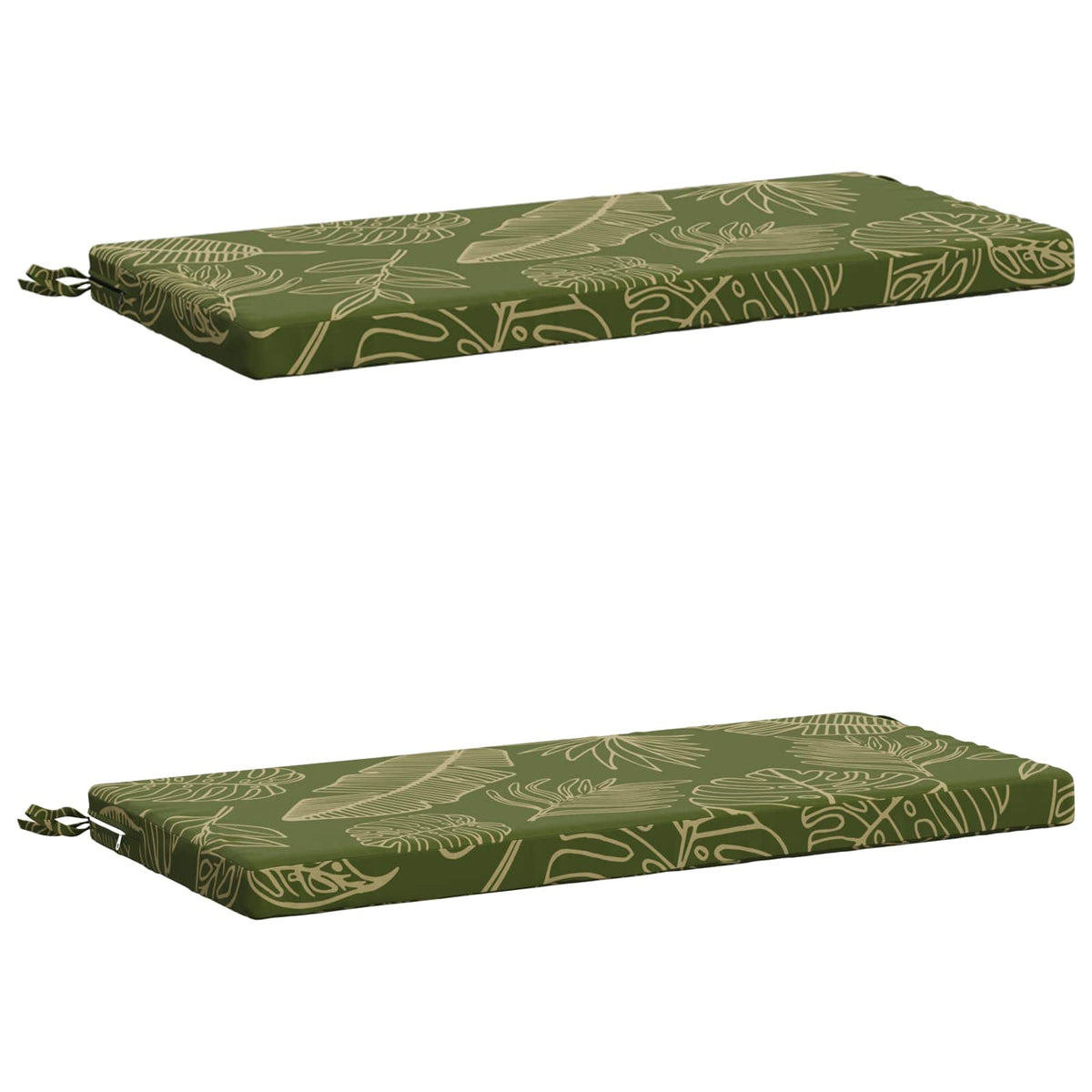Bench Cushions SOEST 2 pcs 100% Polyester Leaf Design