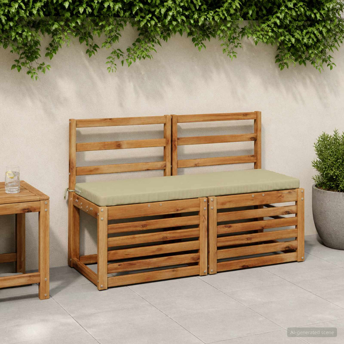 Bench Cushion SOEST 100% Polyester Light Green 110 x 40 x 5 cm