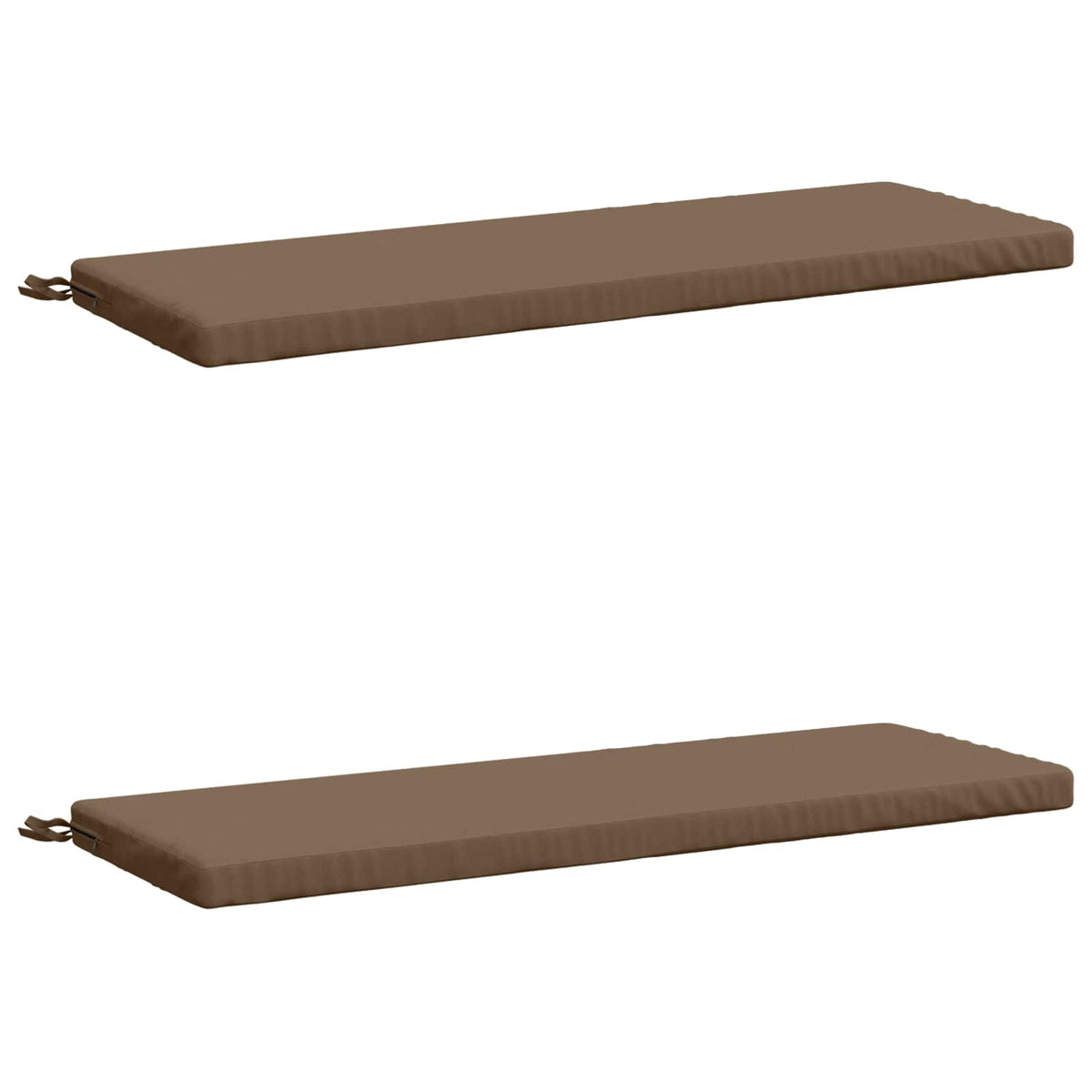 2-Piece Bench Cushions SOEST 100% Polyester Taupe