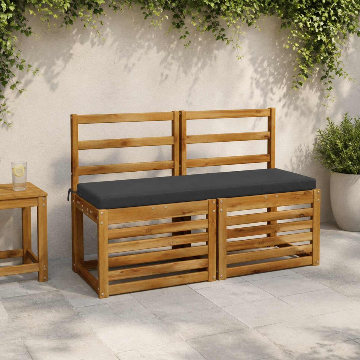 Bench Cushions SOEST 2 pcs 100% Polyester Dark Blue