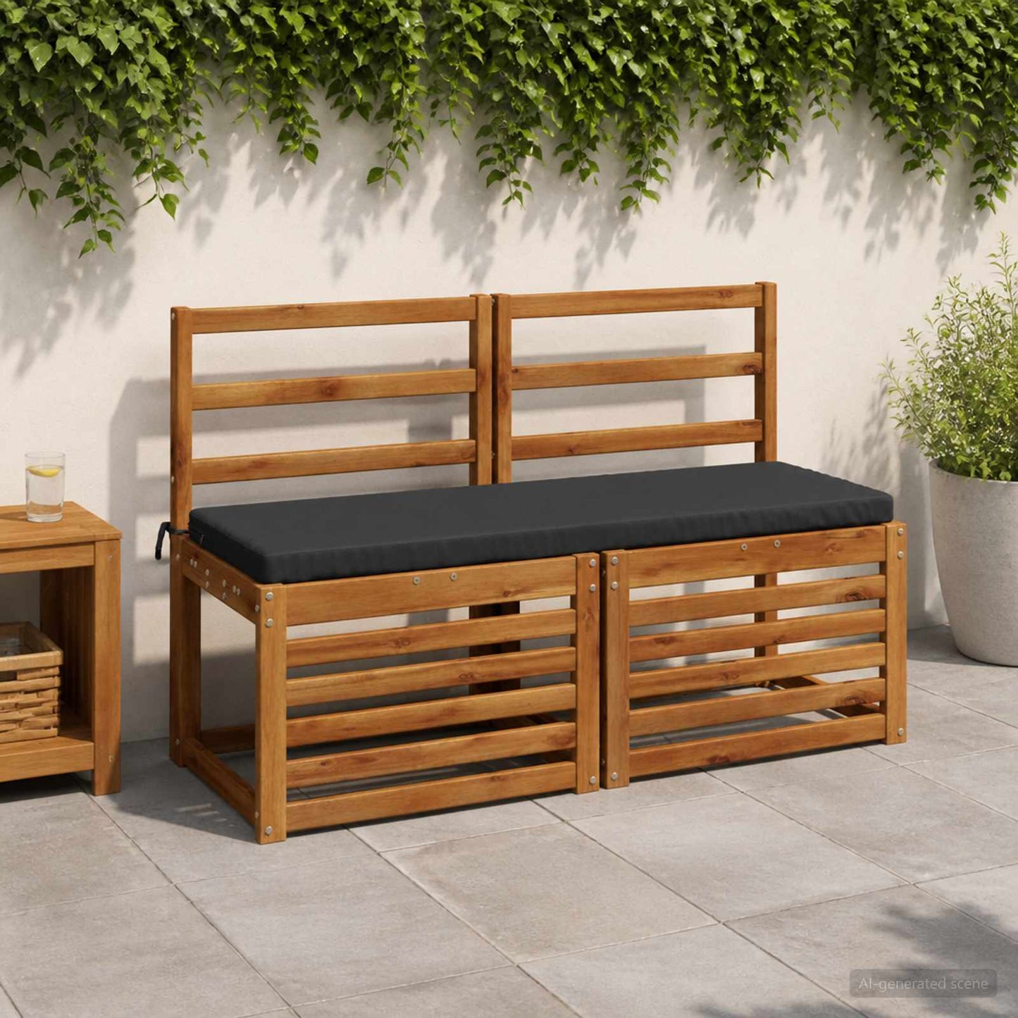 Bench Cushion SOEST 100% Polyester Dark Blue 120 x 40 x 5 cm