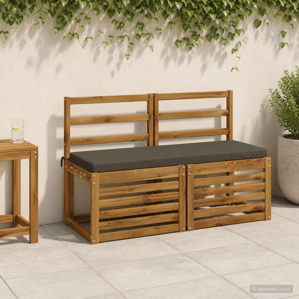 Bench Cushion SOEST 100% Polyester Anthracite 110 x 40 x 5 cm